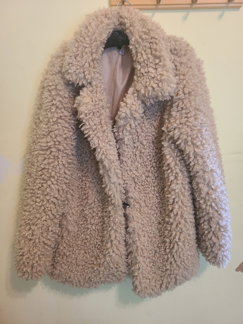 Women’s Plush Teddy Coat - Cream Faux Shearling Jacket